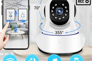 Беспроводная Веб камера Онлайн Видеоняня с наклоном и панорамированием WiFi Smart Net Camera Q6S с двумя антеннами Ка...