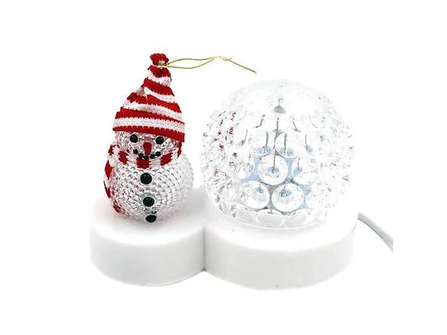 Cветильник новогодний Supretto Светодиодный диско шар + Снеговик Led Magic Ball