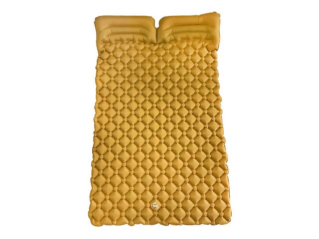 Двомісний надувний каремат похідний туристичний WCG для кемпінгу жовтий