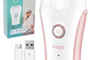 Электроэпилятор женский с USB VGR V-705 для ног и зоны бикини розовый (2097774698)