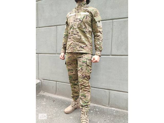 Военная форма ВСУ мультикам мужская на молнии, китель + штаны, воротник стойка, размер L