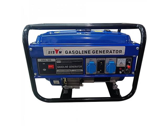 Генератор бензиновый Bison BS2500, 2.5/2.0 кВт, 220 В / 12 В, 4-тактный, 35 кг, бензогенератор