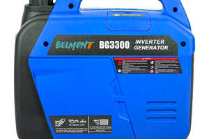 Генератор инверторный БЕНЗИНОВЫЙ BELMONT BG3300 (3,3 kW), однофазный, 220V, 50Hz, объем бака 4л, ручной запуск