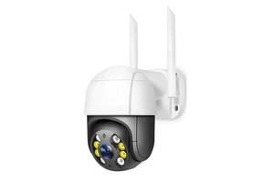 IP камера видеонаблюдения RIAS Ai08 Wi-Fi PTZ 3MP уличная с удаленным доступом White-Black (3_02495)