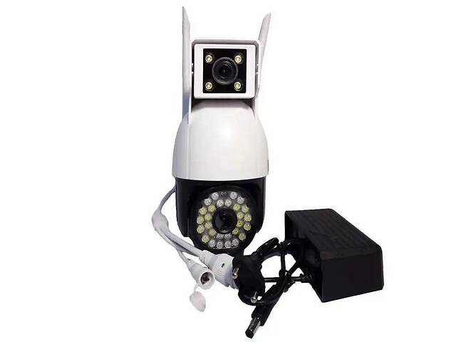 Камера видеонаблюдения уличная Dual Camera P12 WI-FI IP V380PRO 8760 White