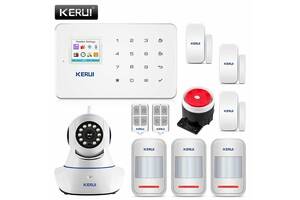 Комплект беспроводной GSM сигнализации Kerui G18 с WI- FI IP камерой (UUDBBVD66D88DJ)