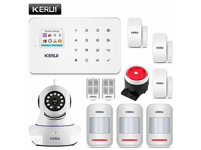 Комплект беспроводной GSM сигнализации Kerui G18 с WI- FI IP камерой (UUDBBVD66D88DJ)