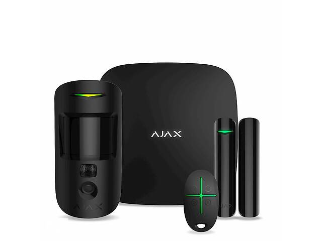 Комплект беспроводной сигнализации Ajax StarterKit Cam black ( Hub 2/MotionCam/DoorProtect/SpaceControl )