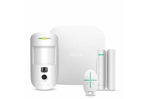 Комплект беспроводной сигнализации Ajax StarterKit Cam Plus white ( Hub 2 Plus /MotionCam/DoorProtect/SpaceControl )