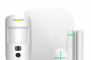 Комплект беспроводной сигнализации Ajax StarterKit Cam Plus white ( Hub 2 Plus /MotionCam/DoorProtect/SpaceControl )