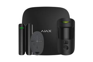 Комплект бездротової сигналізації Ajax StarterKit Cam Plus (8EU) UA black з фотоверифікацією тривог і підтримкою LTE