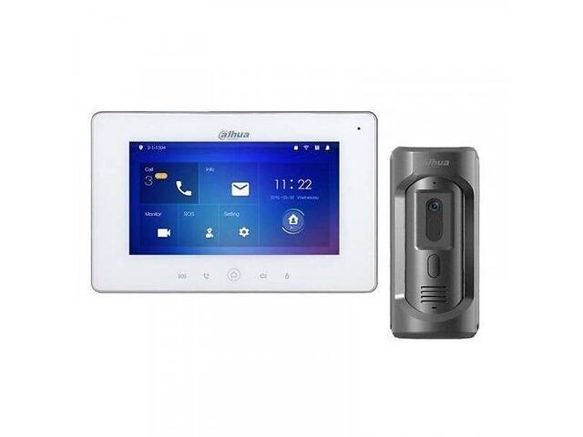 Комплект IP видеодомофона Dahua DHI-VTH5221DW-S2 + DHI-VTO2101E-P-S1 ...