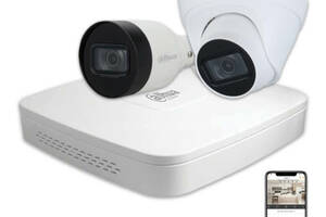 Комплект IP видеонаблюдения Dahua IP KIT 2x4MP INDOOR-OUTDOOR
