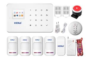Комплект сигналізації GSM KERUI G-18 modern plus для 3-кімнатної квартири Білий (JJCVVFD67DKKVNBV)