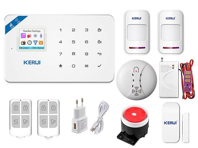 Комплект сигнализации Kerui Wi-Fi W18 Prof для 1-комнатной квартиры (FDJSHS65SGDG5G1)