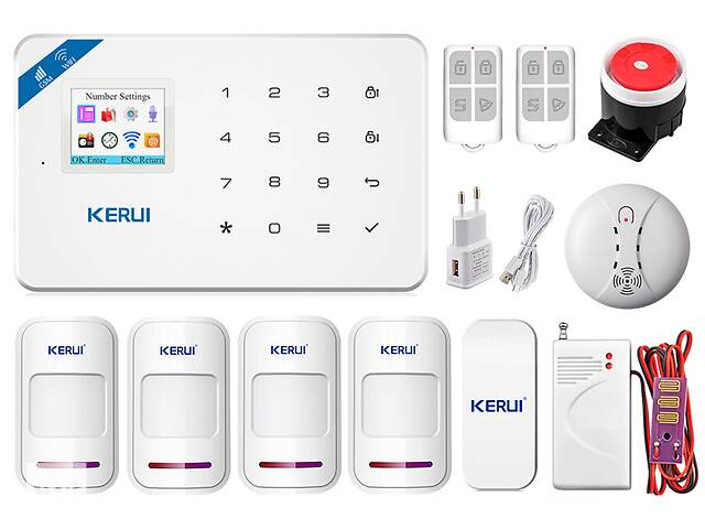 Комплект сигнализации Wi-Fi Kerui W18 для 3-комнатной квартиры prof (YDYGWE5438DHC)