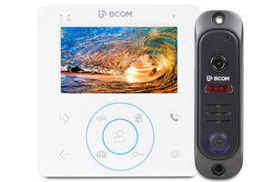 Комплект видеодомофона BCOM BD-480M White Kit: видеодомофон 4' и видеопанель