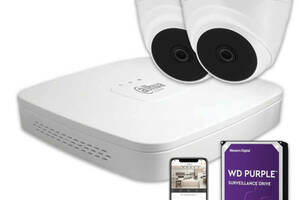 Комплект видеонаблюдения Dahua HD KIT 2x2MP INDOOR + HDD 1TB