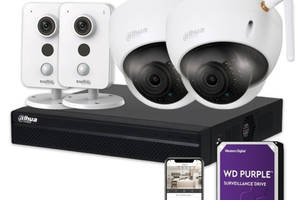 Комплект видеонаблюдения Dahua Wi-Fi KIT 4x2MP INDOOR-OUTDOOR + HDD 1TB