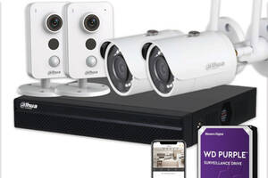 Комплект видеонаблюдения Dahua Wi-Fi KIT 4x4MP INDOOR-OUTDOOR + HDD 1TB