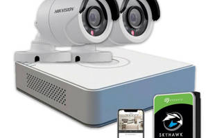 Комплект видеонаблюдения Hikvision HD KIT 2x1 MP OUTDOOR + HDD 1TB