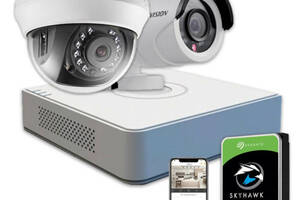 Комплект видеонаблюдения Hikvision HD KIT 2x1MP INDOOR-OUTDOOR + HDD 1TB