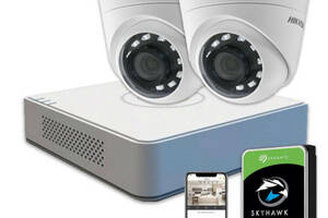 Комплект видеонаблюдения Hikvision HD KIT 2x2MP INDOOR + HDD 1TB