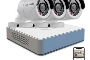 Комплект видеонаблюдения Hikvision HD KIT 3x1 MP OUTDOOR