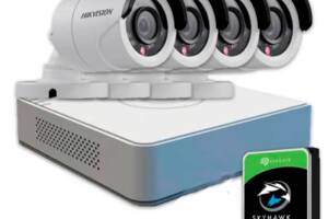 Комплект видеонаблюдения Hikvision HD KIT 4x1 MP OUTDOOR + HDD 1TB