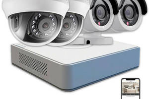 Комплект видеонаблюдения Hikvision HD KIT 4x1MP INDOOR-OUTDOOR