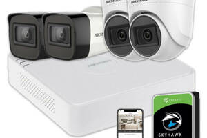 Комплект видеонаблюдения Hikvision HD KIT 4x5MP INDOOR-OUTDOOR + HDD 1TB