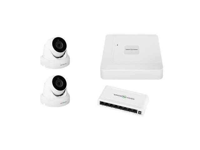 Комплект видеонаблюдения уличный на 2 антивандальные камеры GV-IP-K-W59/02 5MP (Lite)
