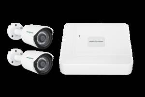 Комплект видеонаблюдения уличный на 2 цилиндрические камеры GV-K-W62/02 2MP (Lite)
