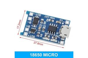 Контролер заряду TP4056 Micro USB 1A 18650 для літієвих LI-ION акумуляторів