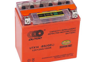 Мотоаккумулятор OUTDO UTX14-BS GEL, 12V 12Ah (150 х 87 х 145), Orange, Q6