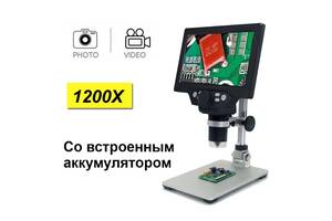 Микроскоп цифровой с 7' дюймовым LCD экраном и подсветкой GAOSUO G1200HDB, c увеличением до 1200X, с аккумулятором