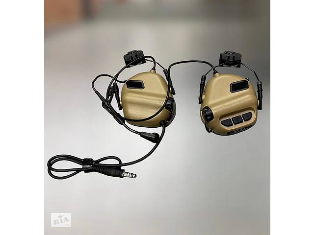Наушники тактические Earmor M32H Mod3, активные, с креплением на шлем и съёмным микрофоном, NRR 22, цвет Койот