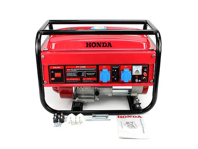 Переносной бензиновый генератор Honda PT-3300 3.3 кВт с медной обмоткой до 15 часов работы ручной стартер (1905615343)