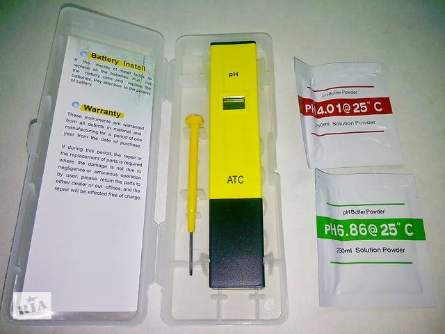 PH метр / PH тестер / PH Meter + розчини + футляр