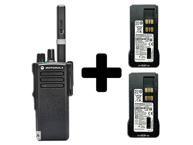 Радиостанция цифровая Motorola DP4400e VHF, 2 аккумулятора PMNN4543A на 2450 мАч