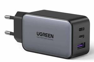 Сетевое зарядное устройство для UGREEN CD244 GaN Fast Charger USB-A+2 xUSB-C 65W EU Серый
