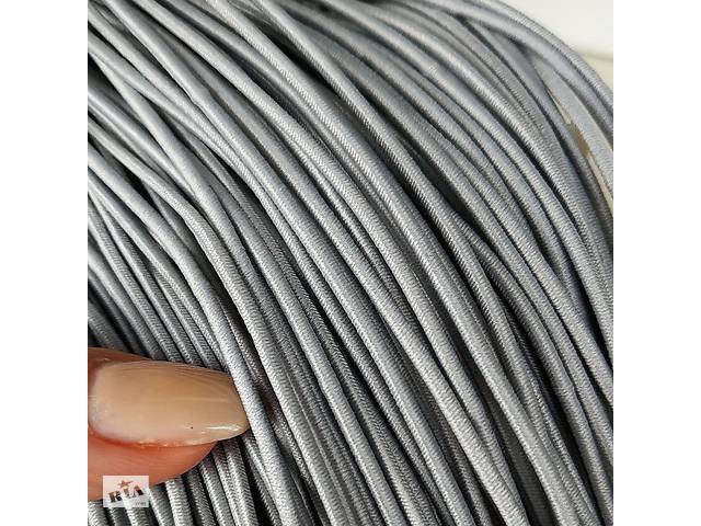 Шнурок-резинка круглый Luxyart диаметр 3 мм 200 метров Серый (Р3-215)