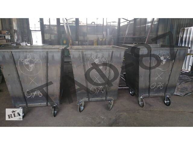 Сміттєвий бак (контейнер) для ТБО 0,75 м. куб. метал 1,2 мм - Фото 1