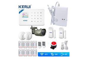 Сигнализация Kerui W18 Double Alarm + WI-FI IP камера уличная (SSSSDF89FFG)