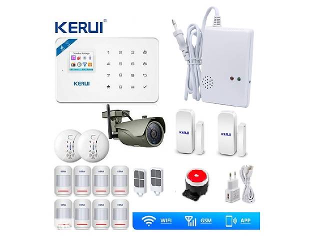 Сигналізація Kerui W18 Double Alarm + WI-FI IP камера вулична (SSSSDF89FFG)