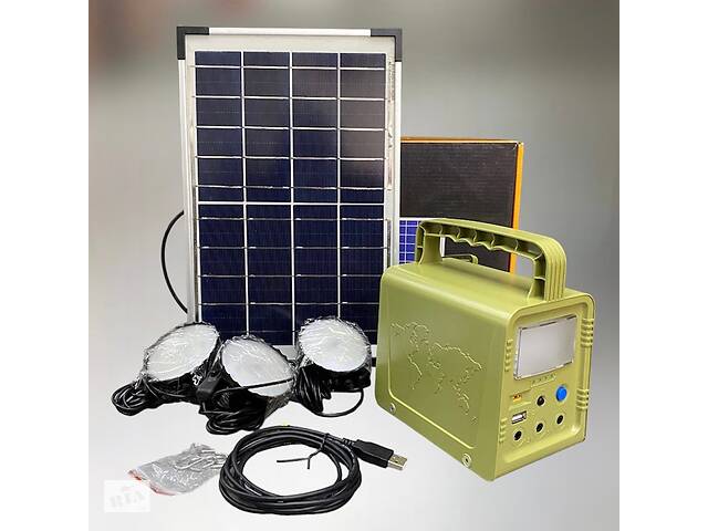 Система автономного освітлення MEXXSUN, зарядна станція + сонячна панель + 3 лампи, повербанк із ліхтарем