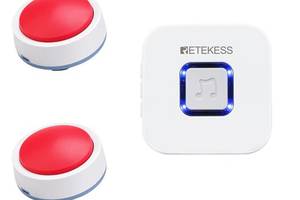 Система вызова медперсонала из 2х кнопок вызова + приёмник сигнала Retekess TH004 до 80 м (100536-1018)