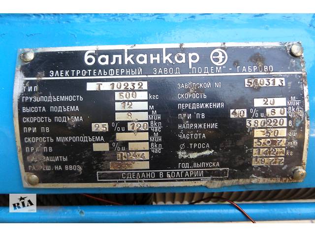Тельфер электрический тип BalkanKar Т-10232