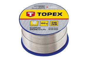 Topex Припiй оловяний 60%Sn, проволока 1.0 мм,100 г