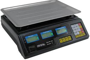 Торговые весы с калькулятором настольные Crystal 50 kg электронные (1756375560)